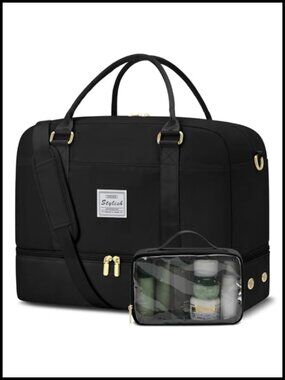 Weekender Travel Duffle Bag with Shoe Compartment Carry On Polyester 40L